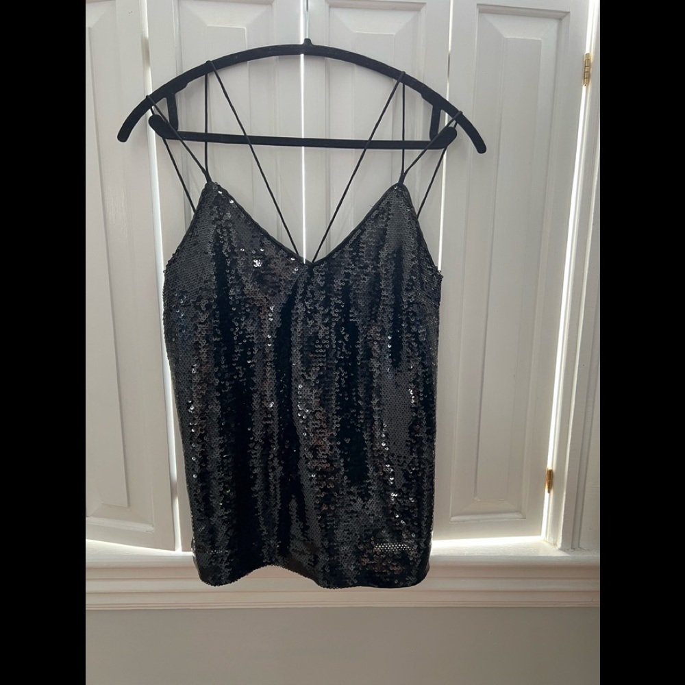 H&M Spaghetti Strap Sequined Top
